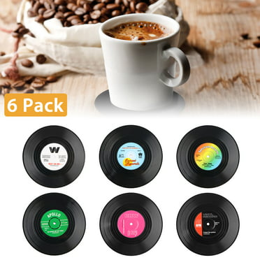 Cup Coasters for Living Room Kitchen Decor Restaurant Absorbent Stone Coaster Set with Cork Base 4 Pieces Coffee Table O'Bester Coasters for Drinks Desk Office 